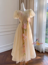 Fashion Round Neck Gauze Pleats Dress