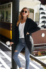 Loose Plus Size Solid Color Sweater Coat