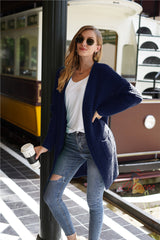 Loose Plus Size Solid Color Sweater Coat