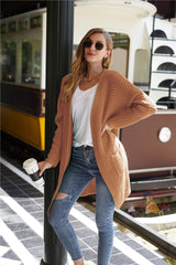 Loose Plus Size Solid Color Sweater Coat