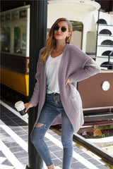 Loose Plus Size Solid Color Sweater Coat