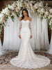 White Mermaid Long Sleeve Lace Wedding Dress