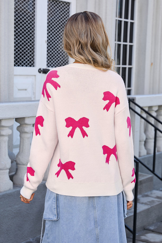Bow sleeve knit sweater main image 0