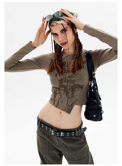 Retro Printed Long Sleeve T-Shirt