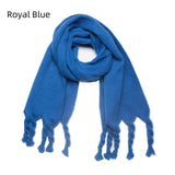 Autumn and Winter Knotted Thick Braid Tassel Scarf