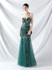 Mermaid Strapless Sequins Prom Dress