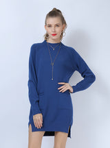 Long-sleeved Solid Color High Neck Sweater