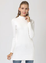 Solid Color Semi-high Neck Slim Long Sleeve Sweater