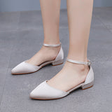 Flat-heeled Pointed Low-heeled Satin Bridal Shoes