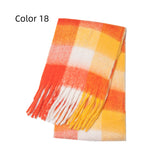 Thick-bearded Four-grid Thick Double-sided Plaid Scarf