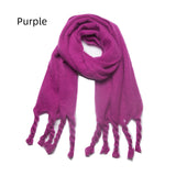 Autumn and Winter Knotted Thick Braid Tassel Scarf