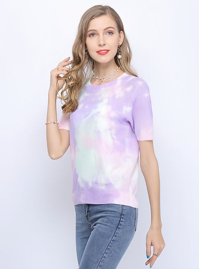 Short-sleeved Pullover Tie-dyed Shirt