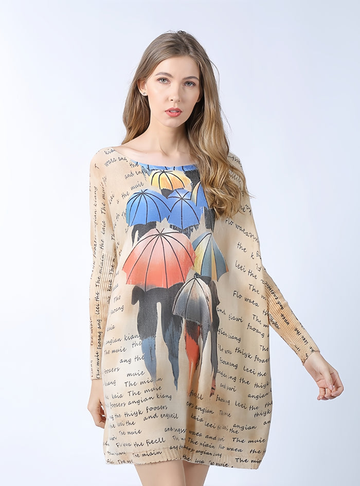 Cartoon Printed Loose Sweater