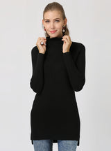 Solid Color Semi-high Neck Slim Long Sleeve Sweater