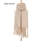 Thick Tassel Solid Color Thick Scarf