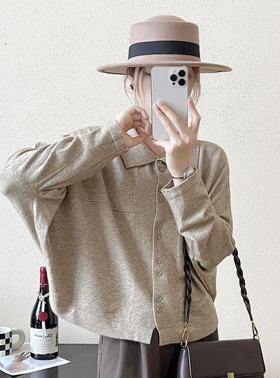 Bat Sleeve Casual Loose Sweater Coat