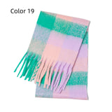 Thick-bearded Four-grid Thick Double-sided Plaid Scarf