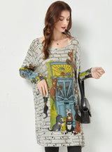 Women Cartoon Printed Loose Sweater