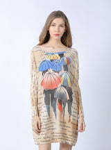 Cartoon Printed Loose Sweater
