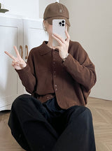 Bat Sleeve Casual Loose Sweater Coat