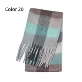 Thick-bearded Four-grid Thick Double-sided Plaid Scarf