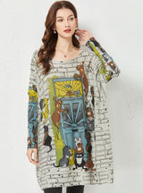 Women Cartoon Printed Loose Sweater