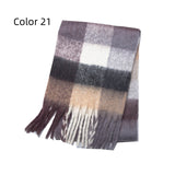 Thick-bearded Four-grid Thick Double-sided Plaid Scarf