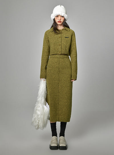 Knitted Suit Skirt Slim Sweater Two-piece Suit