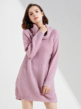 Long-sleeved High-necked Solid Color Sweater