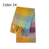Thick-bearded Four-grid Thick Double-sided Plaid Scarf