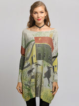 Women's Printed Pullover Loose Plus Size Sweater