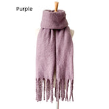 Thick Tassel Solid Color Thick Scarf