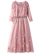 Pink Tulle Lace Mother Of The Bride Dress