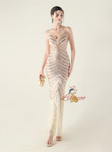 Mermaid Sequins Spaghetti Straps Prom Dress