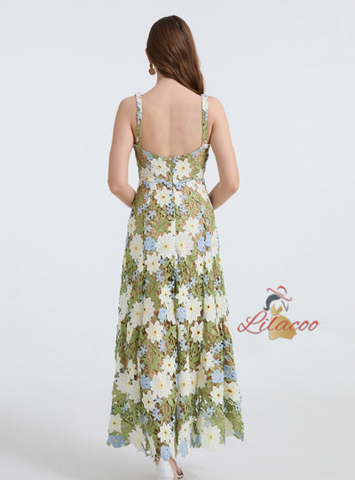 Sexy Lace Stitching Suspender Dress