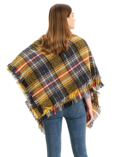 Plaid Thorn Wool Scarf Shawl