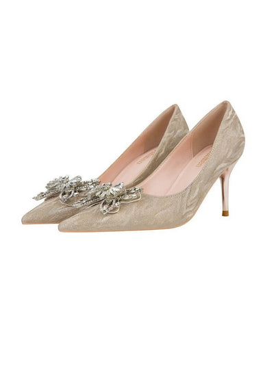 Shallow-mouthed Diamond Buckle Stilettos Shoes