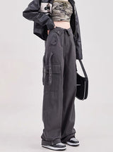 Multi-pocket Buttoned Slacks Pant