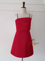 Red Strapless Short Prom Dress