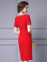 Black Short Sleeve Mother Of The Bride Dress