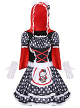 Halloween Carnival Polka Dot Dark Cat Printed Dress