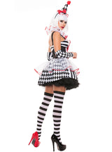 Black and White Plaid Clown Costume Role-playing Cosplay