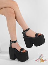 Ultra-high-heeled Muffins Buckle Thick-heeled Sandals