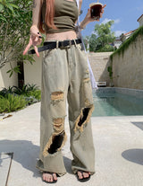 Irregular Hole Denim Pant
