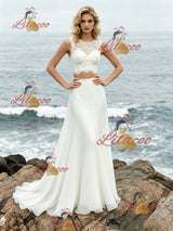 White Two Piece Lace Wedding Dress