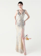 Mermaid Sequins V-neck Prom Dress