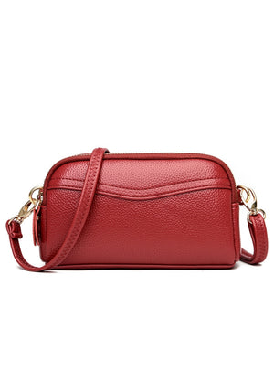 Small Double Zipper Messenger Bag Clutch Bag