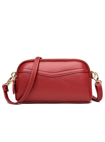 Small Double Zipper Messenger Bag Clutch Bag