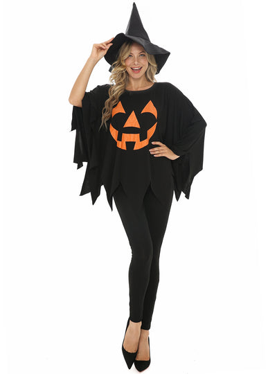 Cloak Pumpkin Witch Costume Cosplay