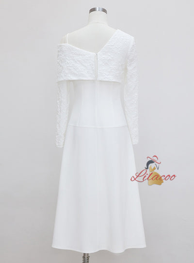 One Shoulder Slim-fit Long Sleeve Dress